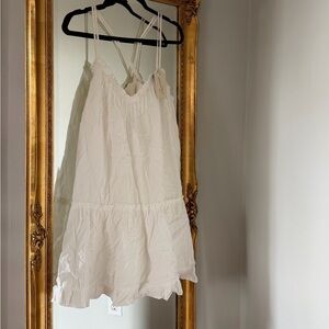White Ruffled Sleeveless Dress with tag